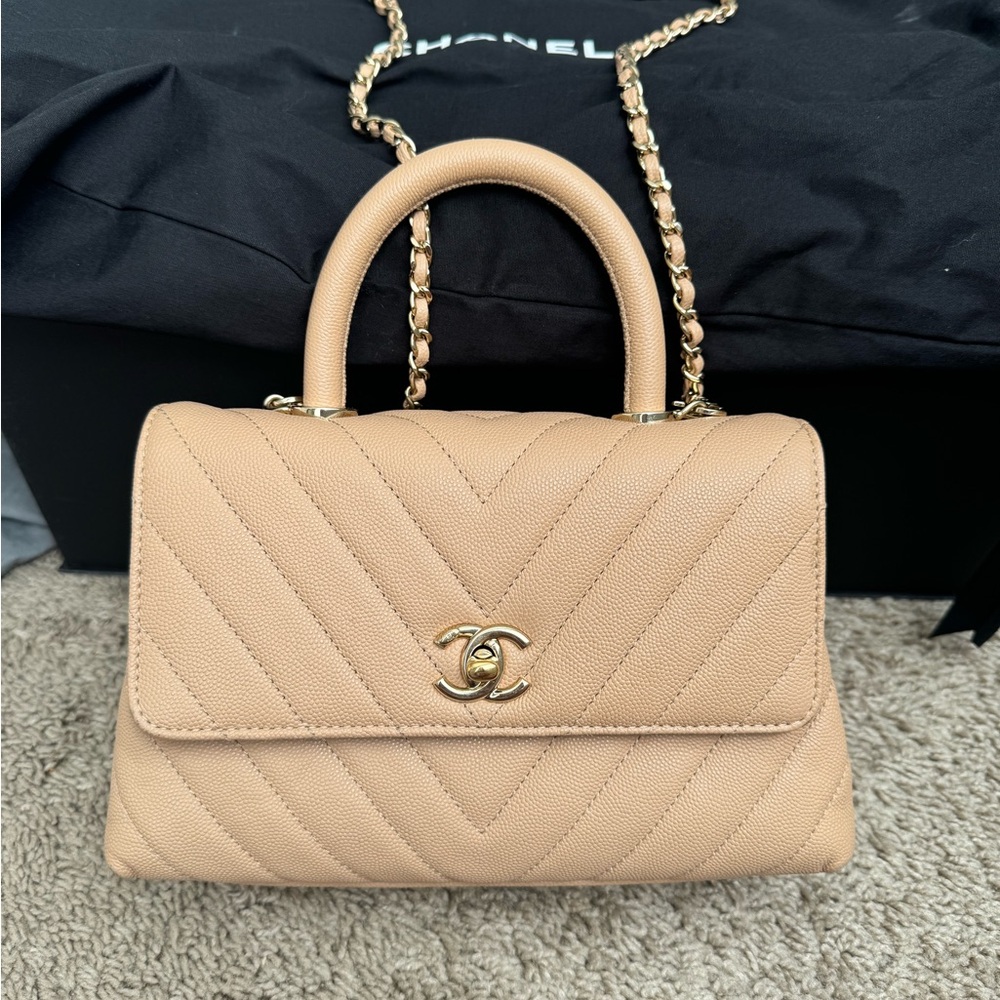 Chanel Beige FlapBag with Handle